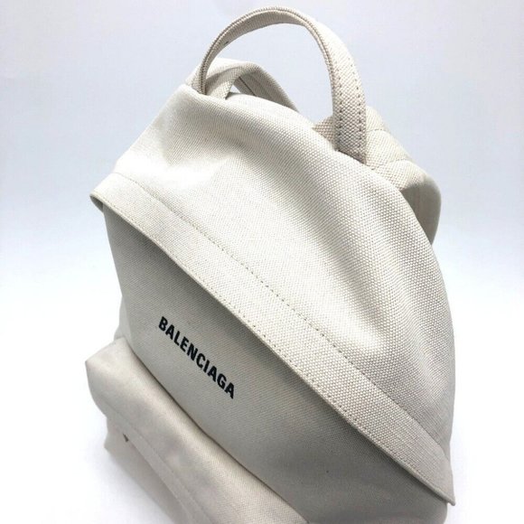 BALENCIAGA logo Backpack Canvas White - Picture 8 of 12